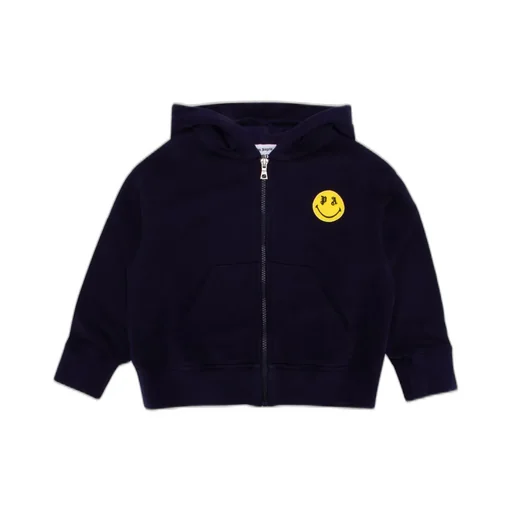 Palm Angels Kids Smiley Printed Straight Hem Hoodie