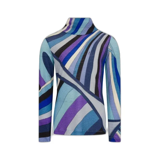 Pucci Striped Wool Turtleneck Top