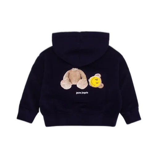Palm Angels Kids Smiley Printed Straight Hem Hoodie
