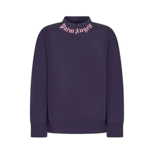 Palm Angels Kids Mock-Neck Logo Printed Sweatshirt