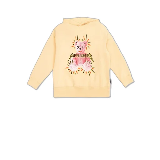 Palm Angels Kids Long Sleeve Teddy-Print Hoodie