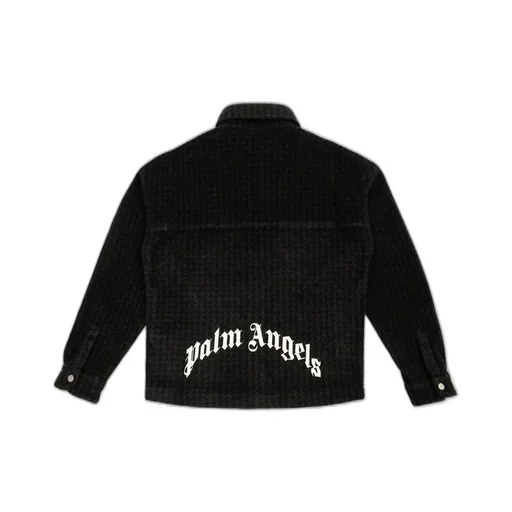 Palm Angels Kids Houndstooth Pattern Buttoned Jacket