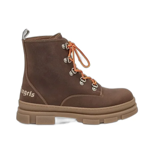 Palm Angels Kids Lace-Up Round Toe Boots