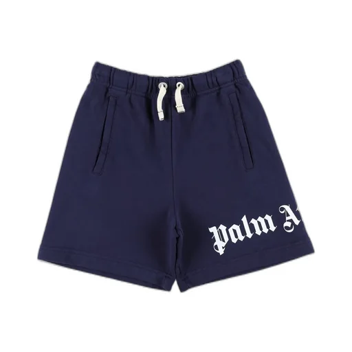 Palm Angels Kids Logo Printed Drawstring Bermuda Shorts