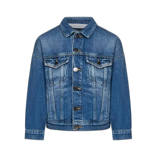 Palm Angels Kids Logo Printed Buttoned Denim Jacket