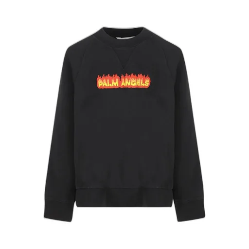 Palm Angels Kids Flames Logo-Printed Crewneck Sweatshirt