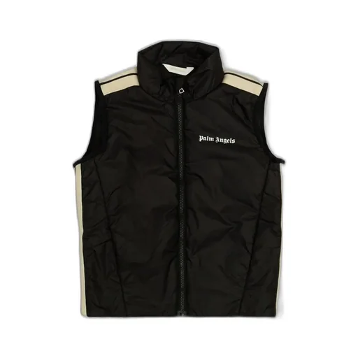 Palm Angels Kids Logo Printed Zip-Up Padded Gilet