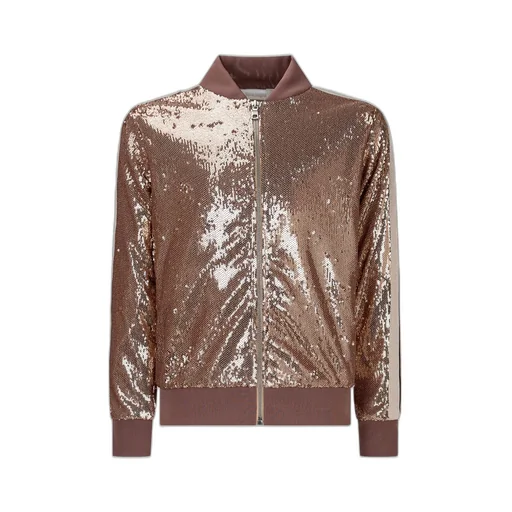 Palm Angels Kids Zip-Up Sequinned Bomber Jacket