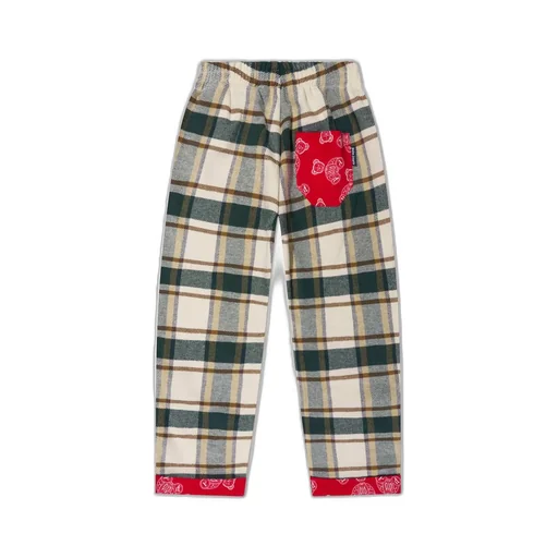 Palm Angels Kids Logo-Printed Checked Trousers