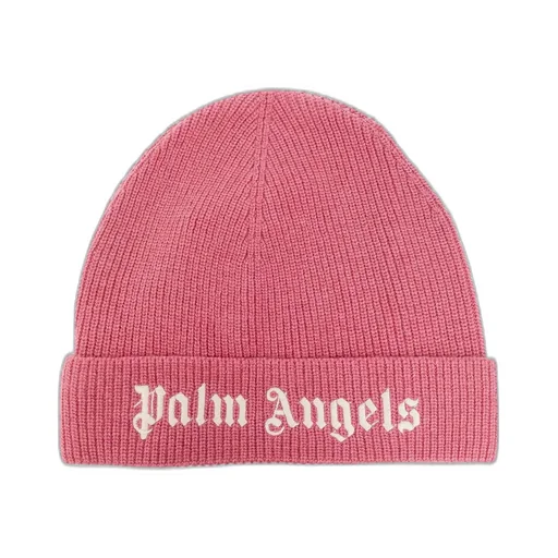 Palm Angels Kids Logo-Embroidered Turn-Up Hem Beanie