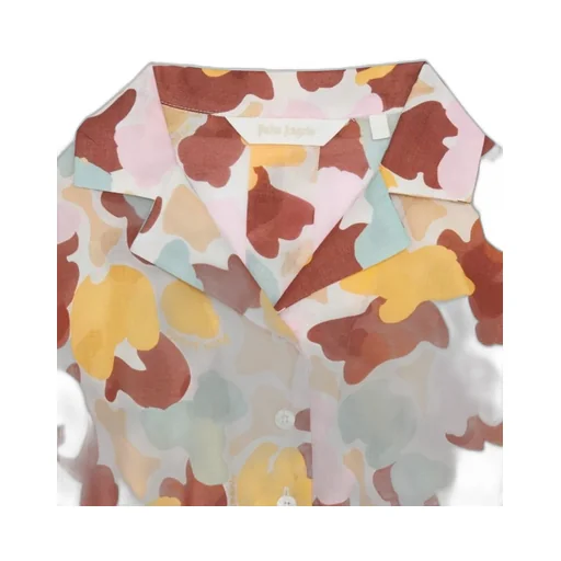 Palm Angels Kids Cropped Shirt Camouflage