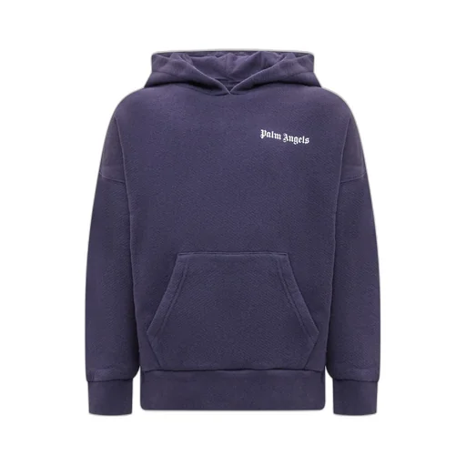 Palm Angels Kids Logo Printed Long Sleeved Hoodie
