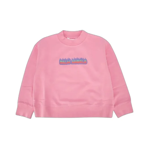 Palm Angels Kids Logo Printed Jersey Sweatshirt