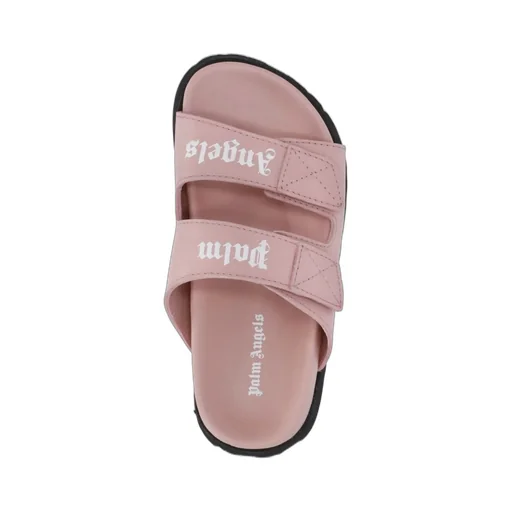 Palm Angels Kids Logo Printed Touch-Strap Fastened Sandals