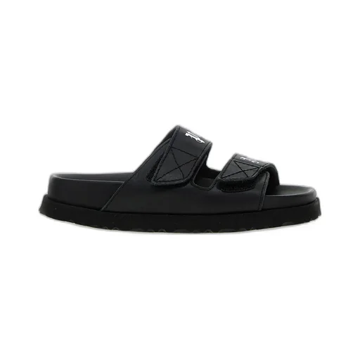 Palm Angels Kids Logo Printed Touch Strap Sandals