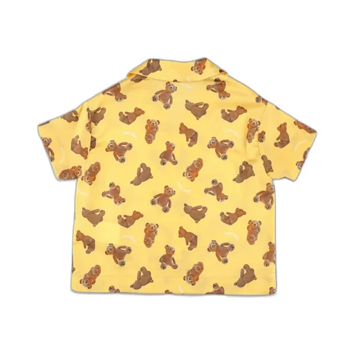 Palm Angels Kids Teddy Bear Printed Short-Sleeved Bowling Shirt