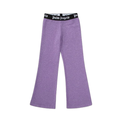 Palm Angels Kids Logo Waistband Flared Trousers