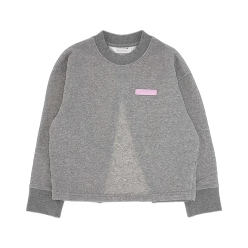 Palm Angels Kids Lurex Logo Patch Open-Back Sweatshirt