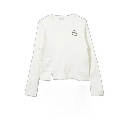 Pinko Kids Logo Embellished Crew Neck Jumper