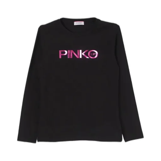 Pinko Kids Logo Printed Crew Neck Long Sleeved T-Shirt