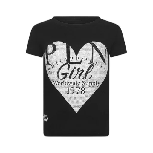 Philipp Plein Junior Heart Printed Crewneck T-Shirt