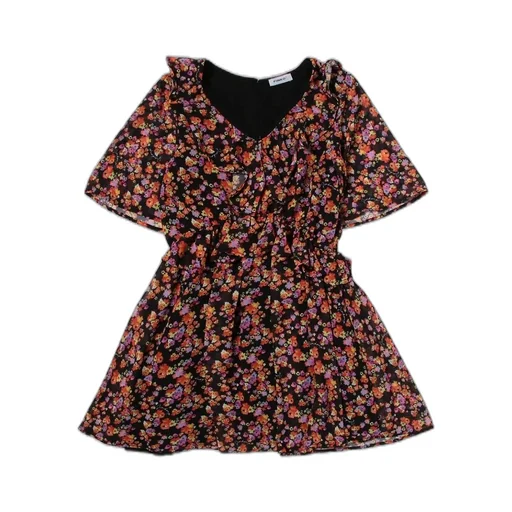 Pinko Kids Ruffled V-Neck Dress