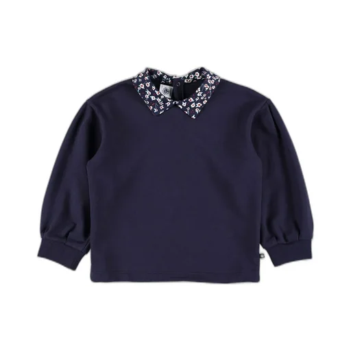 Petit Bateau Floral Collar Sweatshirt