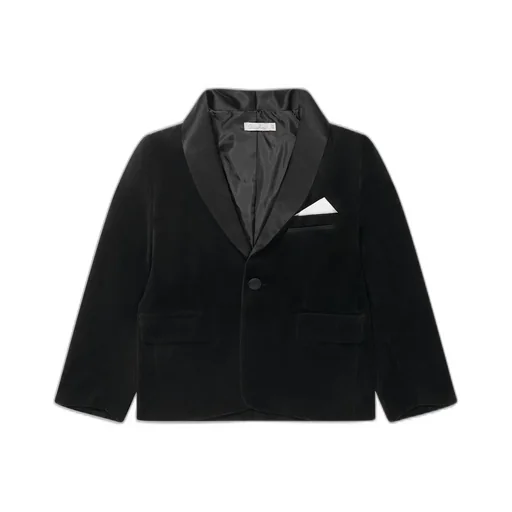 Patachou Handkerchief Detailed Velvet Party Blazer