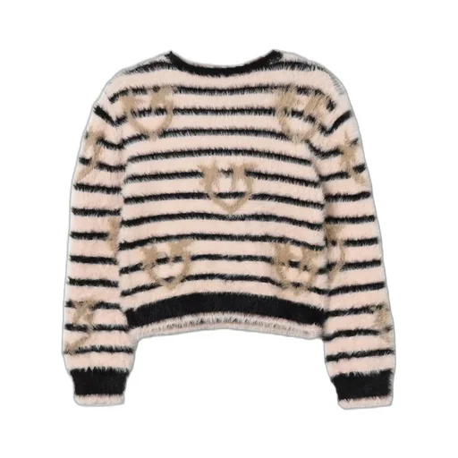 Pinko Kids Love Birds Intarsia Striped Pullover