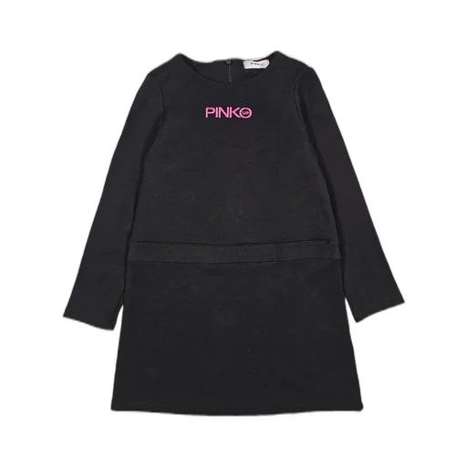 Pinko Kids Logo Embroidered Long Sleeve Dress