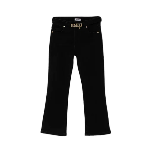 Pinko Kids Logo Plaque Flared Leg Jeans