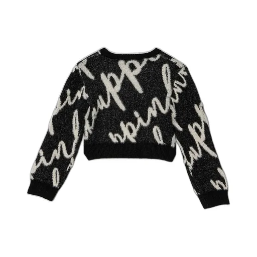 Pinko Kids Crewneck Logo-Jacquard Jumper