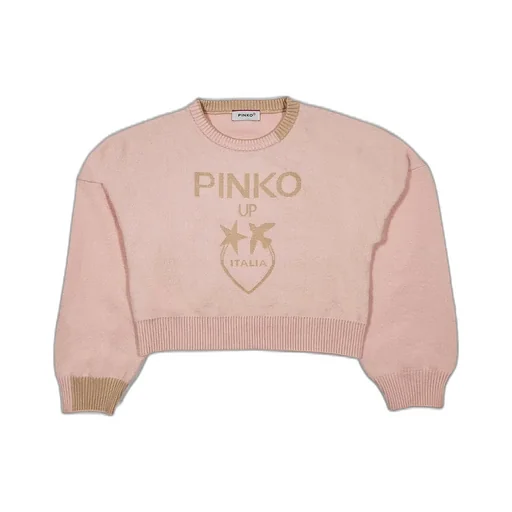 Pinko Kids Logo Intarsia Crewneck Jumper