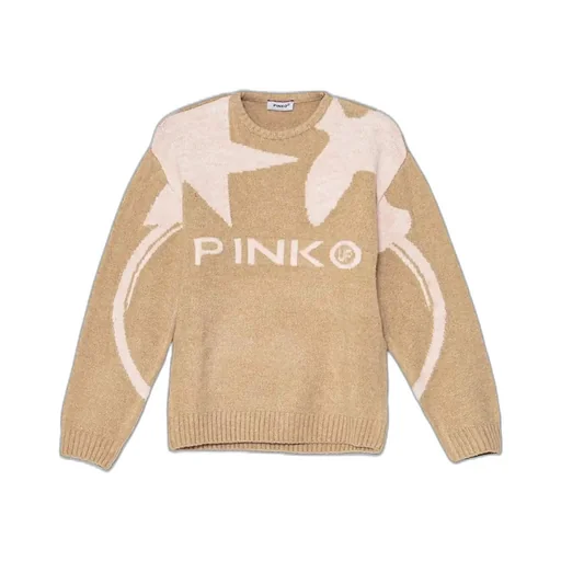 Pinko Kids Logo Intarsia Crewneck Jumper