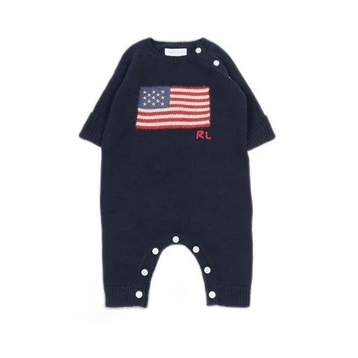 Polo Ralph Lauren Kids Flag-Intarsia Crewneck Romper