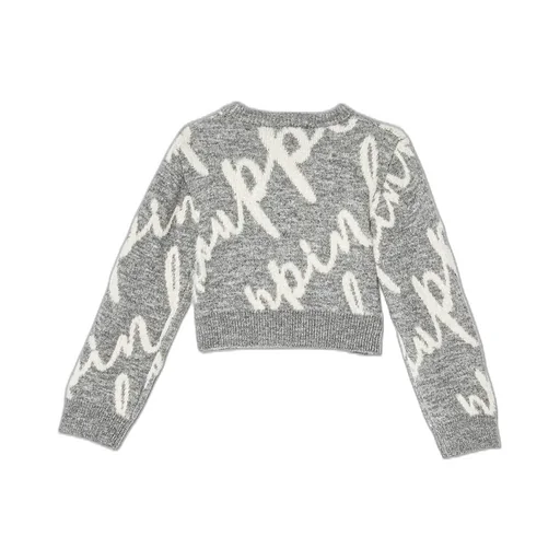 Pinko Kids Crewneck Logo-Jacquard Jumper
