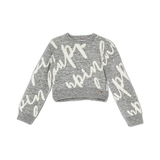 Pinko Kids Crewneck Logo-Jacquard Jumper