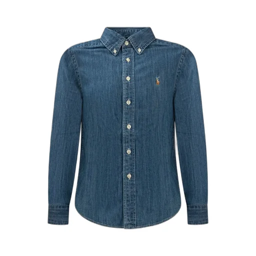 Polo Ralph Lauren Kids Polo Pony Embroidered Buttoned Denim Shirt