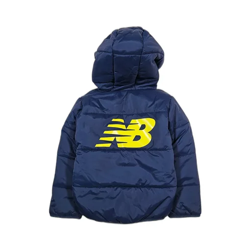 New Balance Kids Logo-Printed Hooded Padded Jacket