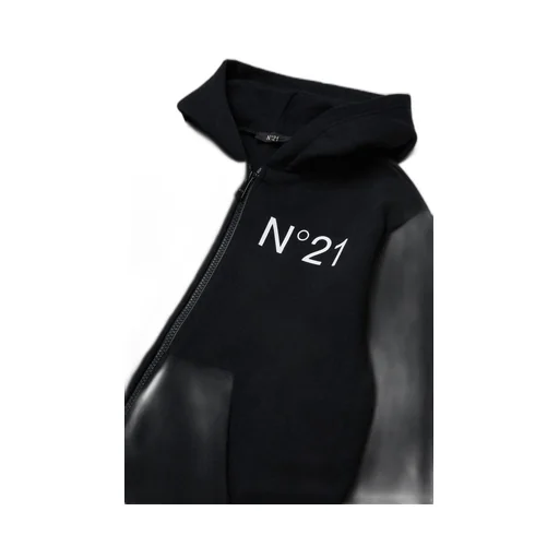 N°21 Kids Logo Printed Zipped Hoodie