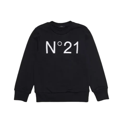 N°21 Kids Logo Printed Crewneck Sweatshirt