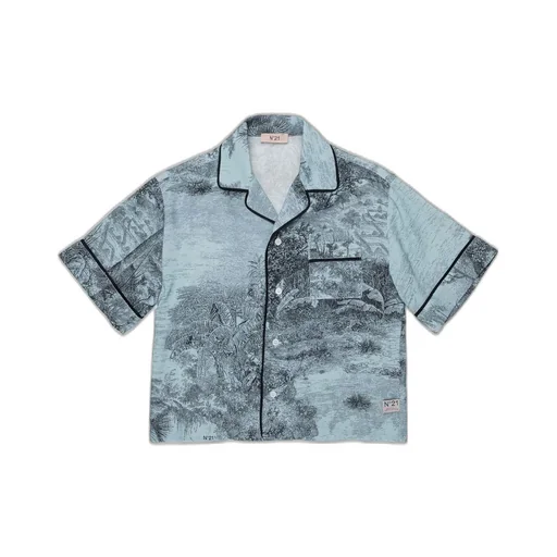 N°21 Kids Printed Short-Sleeve Shirt