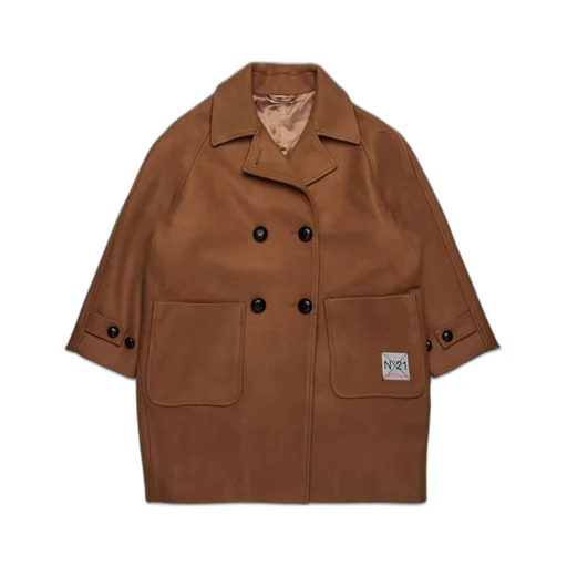 N°21 Kids Logo Patch Double-Breasted Coat