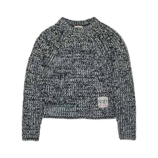 N°21 Kids Logo Patch Chunky-Knit Jumper