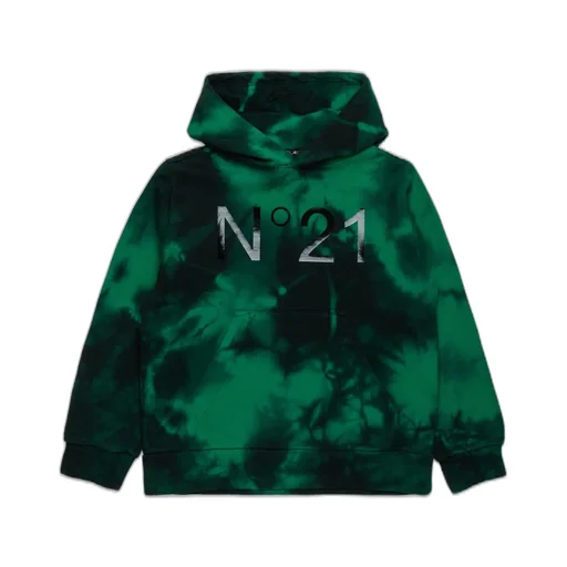 N°21 Kids Logo Printed Tie-Dye Hoodie
