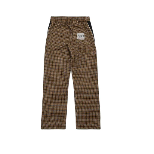 N°21 Kids Logo-Patch Checked Trousers