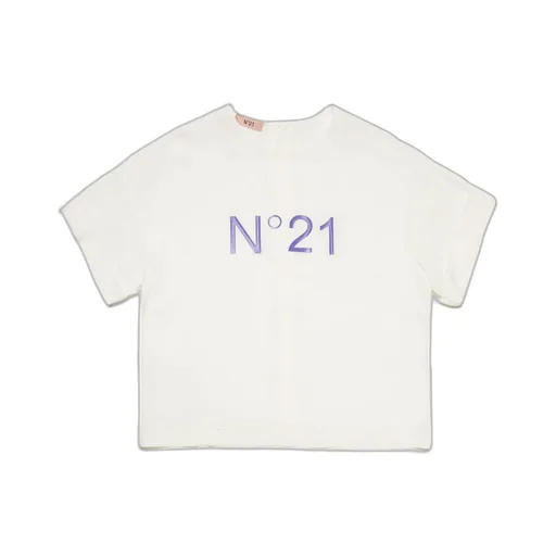 Nº21 Kids Logo Printed Crewneck Short-Sleeved T-Shirt