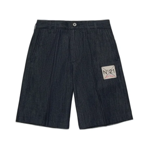 N°21 Kids Logo Patch Denim Shorts