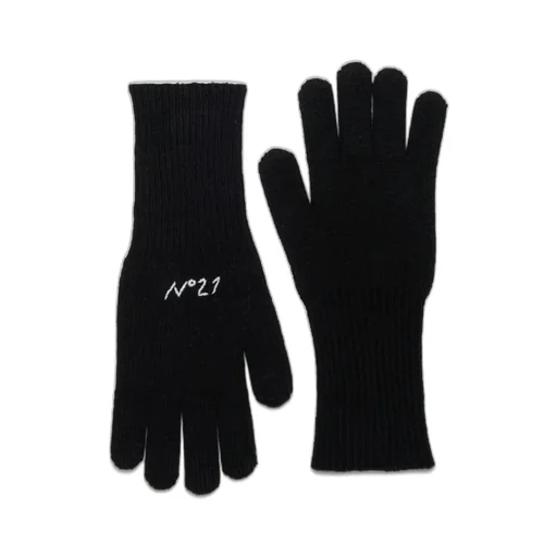 N°21 Kids Logo Embroidered Knit Gloves