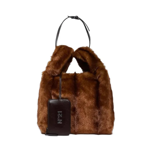 N°21 Kids Faux-Fur Logo Detailed Shoulder Bag
